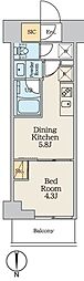 CREATIF本所吾妻橋 1DKの間取図画像