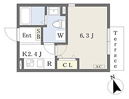 アバ・ドレバイショース 1Kの間取図画像