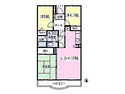 ベルベデーレ六木 3LDKの間取図画像