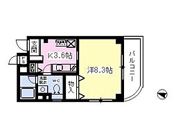 ハートヒルズ綾瀬 1Kの間取図画像