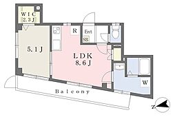 セトルハイツ 1LDKの間取図画像
