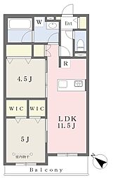 ベントルナータ泉 2LDKの間取図画像