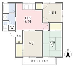 サニーヒル21 3DKの間取図画像