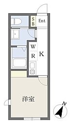 横浜市泉区白百合1丁目アパート 1Kの間取図画像