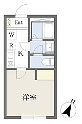 横浜市泉区白百合1丁目アパート 1Kの間取図画像