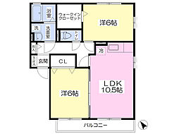 ラフィネA 2LDKの間取図画像