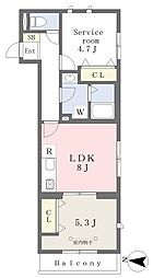 ＢＲＡＭＡ多摩川 1階1SLDKの間取り