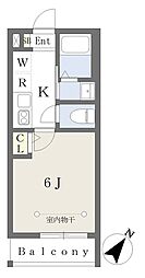 京成松戸線 高根木戸駅 徒歩11分の賃貸アパート 1階1Kの間取り