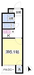 ツヰスト多摩川 1Kの間取図画像