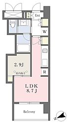グランドプレシア芝浦 1LDKの間取図画像