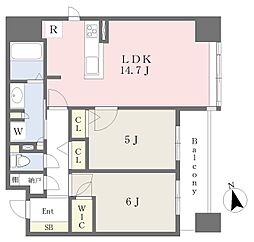 RJRプレシア大森 2LDKの間取図画像