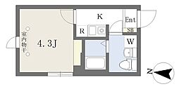 GranfitKamata 1Kの間取図画像