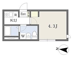 GranfitKamata 1Kの間取図画像