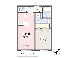 プラムガーデン 1LDKの間取図画像