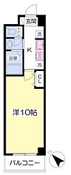 ヴィラ・デ・エスポワール 1Kの間取図画像