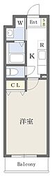 Ｍスクエア 2階1Kの間取り
