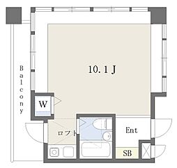 ベルトピア芦屋2 ワンルームの間取図画像