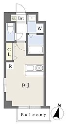 トレフル立花 ワンルームの間取図画像
