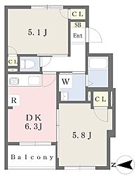ハイムルーエ 2DKの間取図画像