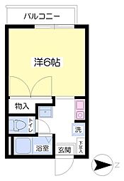 グリーンハイツ天道 ワンルームの間取図画像