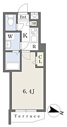 ＭＦ大京町 1階1Kの間取り