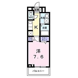 フィオーレIOGI 1Kの間取図画像