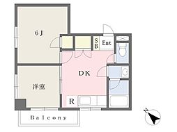 キャビン柏木 2DKの間取図画像