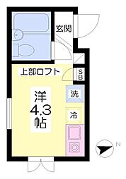 アスパイア上落合C ワンルームの間取図画像