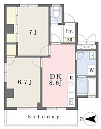 アール・平河町 2DKの間取図画像