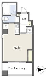 メゾンプレゾン 401 4階ワンルームの間取り