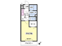 アドヴァンスA 1Kの間取図画像