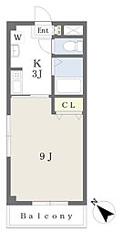 ベルメゾン 1Kの間取図画像