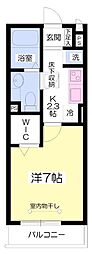 クレール港南台 1Kの間取図画像