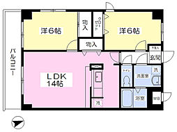 UFステージ横浜 2LDKの間取図画像