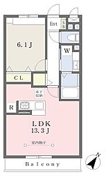 アルテール港南台 1LDKの間取図画像