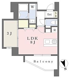 ＣＡＳＡ　ＶＩＳＴＡ　　ＡＳＡＴＯ 9階1LDKの間取り