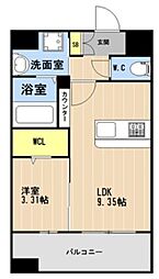 沖縄都市モノレール 美栄橋駅 徒歩9分の賃貸マンション 5階1LDKの間取り