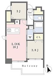 ＣＡＳＡ　ＶＩＳＴＡ　　ＡＳＡＴＯ 9階2LDKの間取り