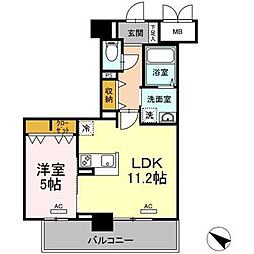 沖縄都市モノレール 牧志駅 徒歩7分の賃貸マンション 8階1LDKの間取り