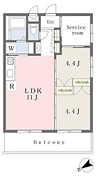 メゾンドディア 2LDKの間取図画像