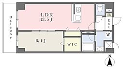 カーサミレニオ 1LDKの間取図画像