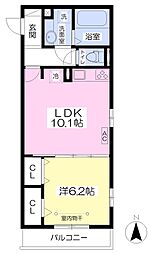 サンデュール鷺沼 1LDKの間取図画像