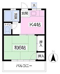 ひかりハイツ 1Kの間取図画像