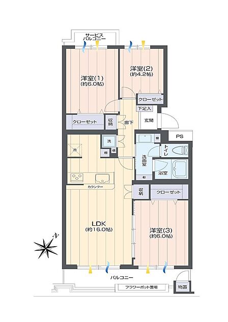 3LDK(70.46m2)です♪