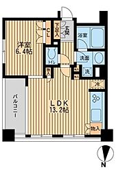 都営新宿線 森下駅 徒歩1分の賃貸マンション 6階1LDKの間取り