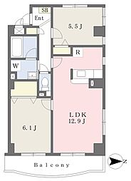 アルカサールカサイ 2LDKの間取図画像