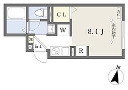 ブリリアントコート東陽町 ワンルームの間取図画像