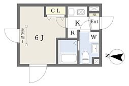D-BASE清澄白河 1Kの間取図画像