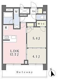 プレジリア新富町 2LDKの間取図画像