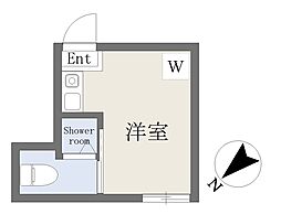 サークルハウス国立 ワンルームの間取図画像